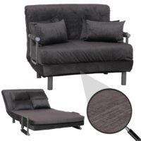 Schlafsessel Klappsessel Schlafsofa Gästebett Liegefläche 190x100cm Chenille dunkelgrau