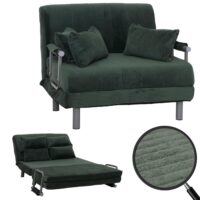 Schlafsessel Klappsessel Schlafsofa Gästebett Liegefläche 190x100cm Cord grün