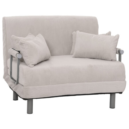 Schlafsessel Klappsessel Schlafsofa Gästebett Liegefläche 190x100cm Cord hellgrau