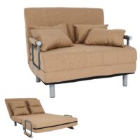 Schlafsessel Klappsessel Schlafsofa Gästebett Liegefläche 186x97cm creme-beige