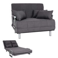 Schlafsessel Klappsessel Schlafsofa Gästebett Liegefläche 186x97cm dunkelgrau
