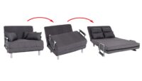 Schlafsessel Klappsessel Schlafsofa Gästebett Liegefläche 186x97cm dunkelgrau
