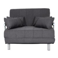 Schlafsessel Klappsessel Schlafsofa Gästebett Liegefläche 186x97cm dunkelgrau