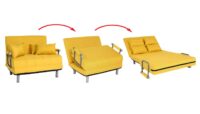 Schlafsessel Klappsessel Schlafsofa Gästebett Liegefläche 186x97cm gelb