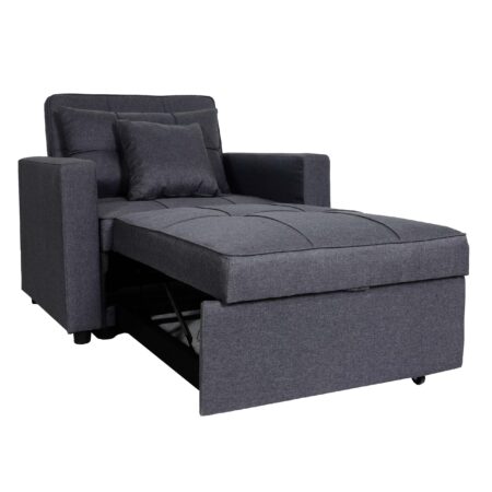 Schlafsessel Klappsessel Schlafsofa Gästebett Relaxsessel Liegefläche 197x103cm dunkelgrau