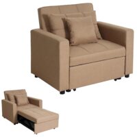Schlafsessel Klappsessel Schlafsofa Gästebett Relaxsessel Liegefläche 197x103cm taupe