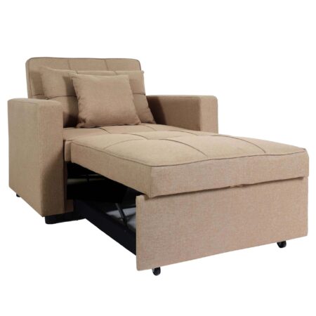 Schlafsessel Klappsessel Schlafsofa Gästebett Relaxsessel Liegefläche 197x103cm taupe