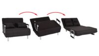 Schlafsessel Klappsessel Schlafsofa Gästebett Liegefläche 186x97cm schwarz