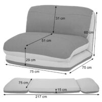 Schlafsessel Schlafsofa Funktionssessel Klappsessel Relaxsessel khaki/dunkelgrau