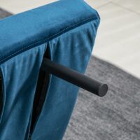 Schlafsofa 2-Sitzer Samt mit Kissen und Schlaffunktion blau