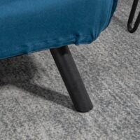 Schlafsofa 2-Sitzer Samt mit Kissen und Schlaffunktion blau