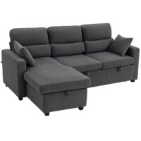 Schlafsofa Ecksofa mit Bettfunktion und Stauraum dunkelgrau