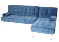 Schlafsofa Couch Ecksofa Liegefläche links/rechts Schlaffunktion 236cm Samt blau