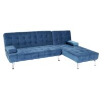 Schlafsofa Couch Ecksofa Liegefläche links/rechts Schlaffunktion 236cm Samt blau