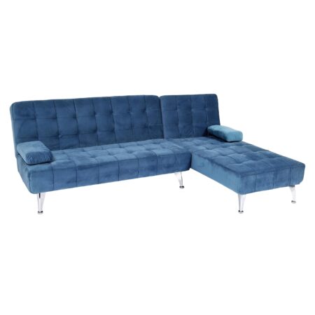 Schlafsofa Couch Ecksofa Liegefläche links/rechts Schlaffunktion 236cm Samt blau