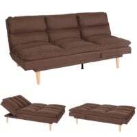 Schlafsofa Gästebett Schlafcouch Couch Schlaffunktion Liegefläche 180x110cm braun