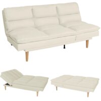 Schlafsofa Gästebett Schlafcouch Couch Schlaffunktion Liegefläche 180x110cm creme