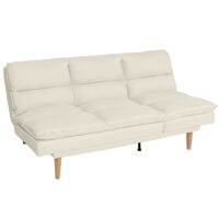 Schlafsofa Gästebett Schlafcouch Couch Schlaffunktion Liegefläche 180x110cm creme