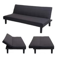 Schlafsofa Couch Klappsofa Gästebett Bettsofa Schlaffunktion 165cm anthrazit-grau
