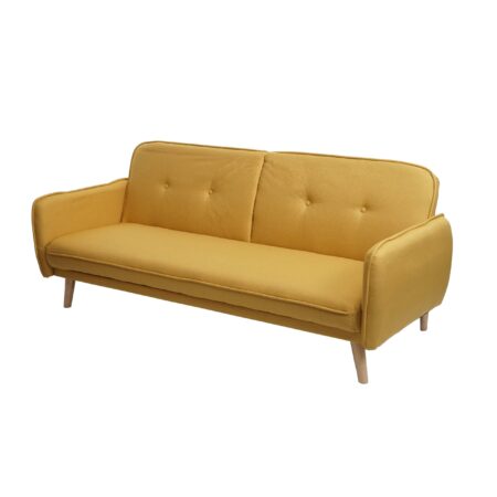 Schlafsofa Couch Klappsofa Gästebett Bettsofa Schlaffunktion 185cm gelb