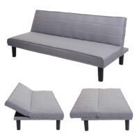 Schlafsofa Couch Klappsofa Gästebett Bettsofa Schlaffunktion 165cm grau