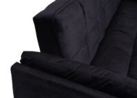 Schlafsofa mit Ottomane Couch Gästebett Schlaffunktion 218x175cm Samt schwarz
