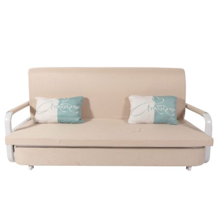 Schlafsofa Schlafcouch Sofa Bettkasten Liegefläche 190x185cm Stoff beige