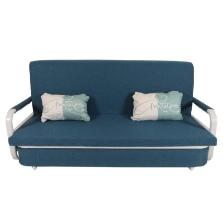 Schlafsofa Schlafcouch Sofa Bettkasten Liegefläche 190x185cm Stoff dunkelblau