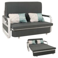 Schlafsofa Schlafcouch Sofa Bettkasten Liegefläche 130x185cm Stoff dunkelgrau