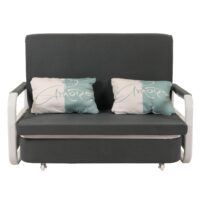 Schlafsofa Schlafcouch Sofa Bettkasten Liegefläche 130x185cm Stoff dunkelgrau