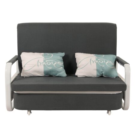 Schlafsofa Schlafcouch Sofa Bettkasten Liegefläche 130x185cm Stoff dunkelgrau