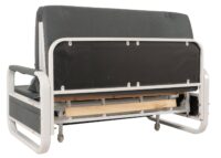 Schlafsofa Schlafcouch Sofa Bettkasten Liegefläche 130x185cm Stoff dunkelgrau
