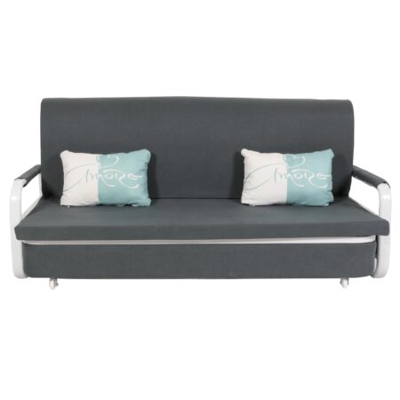Schlafsofa Schlafcouch Sofa Bettkasten Liegefläche 190x185cm Stoff dunkelgrau