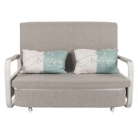Schlafsofa Schlafcouch Sofa Bettkasten Liegefläche 130x185cm Stoff hellgrau