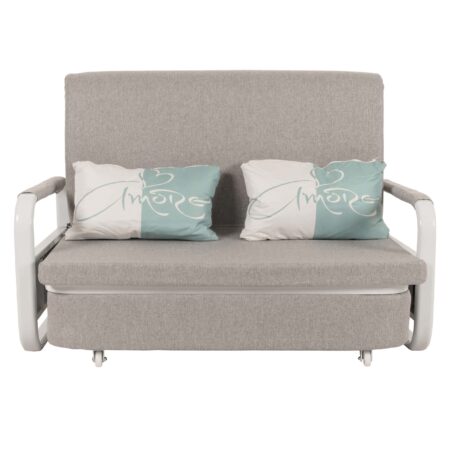 Schlafsofa Schlafcouch Sofa Bettkasten Liegefläche 130x185cm Stoff hellgrau