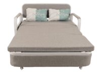 Schlafsofa Schlafcouch Sofa Bettkasten Liegefläche 130x185cm Stoff hellgrau
