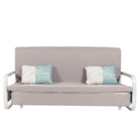 Schlafsofa Schlafcouch Sofa Bettkasten Liegefläche 190x185cm Stoff hellgrau