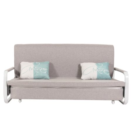 Schlafsofa Schlafcouch Sofa Bettkasten Liegefläche 190x185cm Stoff hellgrau