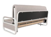 Schlafsofa Schlafcouch Sofa Bettkasten Liegefläche 190x185cm Stoff hellgrau