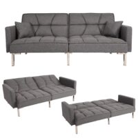 Schlafsofa Schlafcouch Bettsofa Gästebett Liegefläche 170x104cm grau