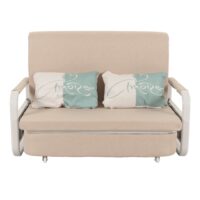 Schlafsofa Schlafcouch Couch Schlaffunktion Bettkasten 130x185cm beige