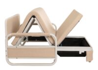 Schlafsofa Schlafcouch Couch Schlaffunktion Bettkasten 130x185cm beige