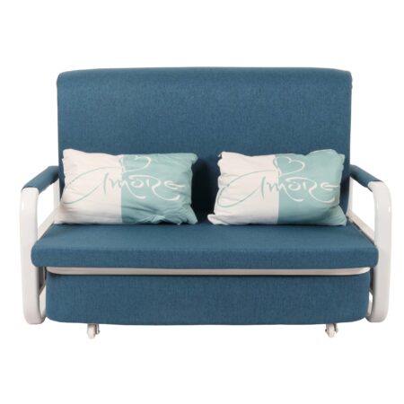 Schlafsofa Schlafcouch Couch Schlaffunktion Bettkasten 130x185cm dunkelblau