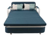Schlafsofa Schlafcouch Couch Schlaffunktion Bettkasten 130x185cm dunkelblau