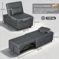Schlafsofa Schlafsessel multifunktional verstellbar