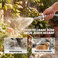 Schlauchtrommel schwenkbar mit 30m Gartenschlauch und Aufrollung