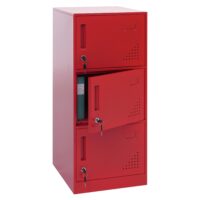 Stahl Schließfachschrank rot mit 3 Türen 90x38x45 cm