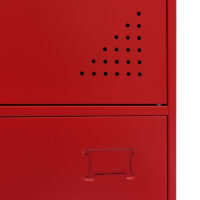 Stahl Schließfachschrank rot mit 3 Türen 90x38x45 cm