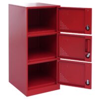 Stahl Schließfachschrank rot mit 3 Türen 90x38x45 cm