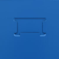 Blauer Stahl Spind mit Kleiderstange 90x38x45 cm